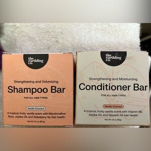 The Earthling Co. Shampoo & Conditioner Bar Set Vanilla Coconut 🌴